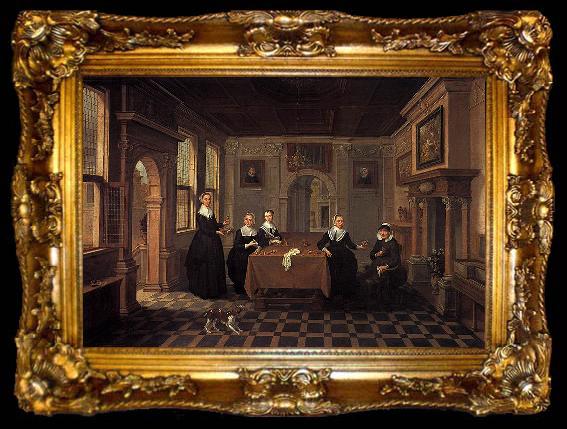 framed  Bartholomeus van Bassen Five ladies in an interior, ta009-2